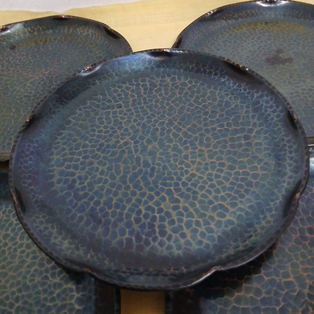 玉川堂鎚起銅器銘々皿 5枚箱付