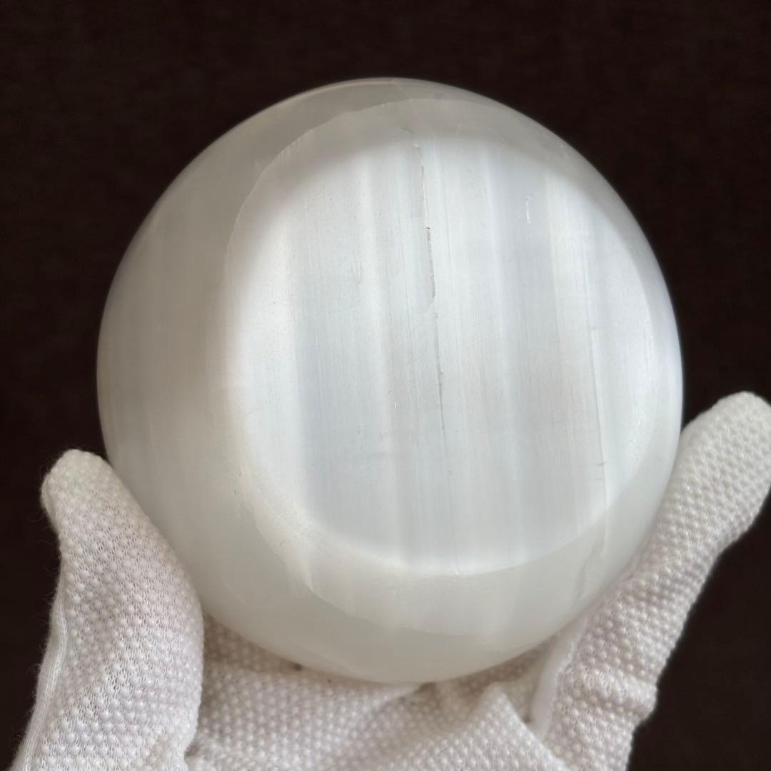 高品質　セレナイト　器　天然石皿　ヒーリング　細石入れ　透石膏　456g