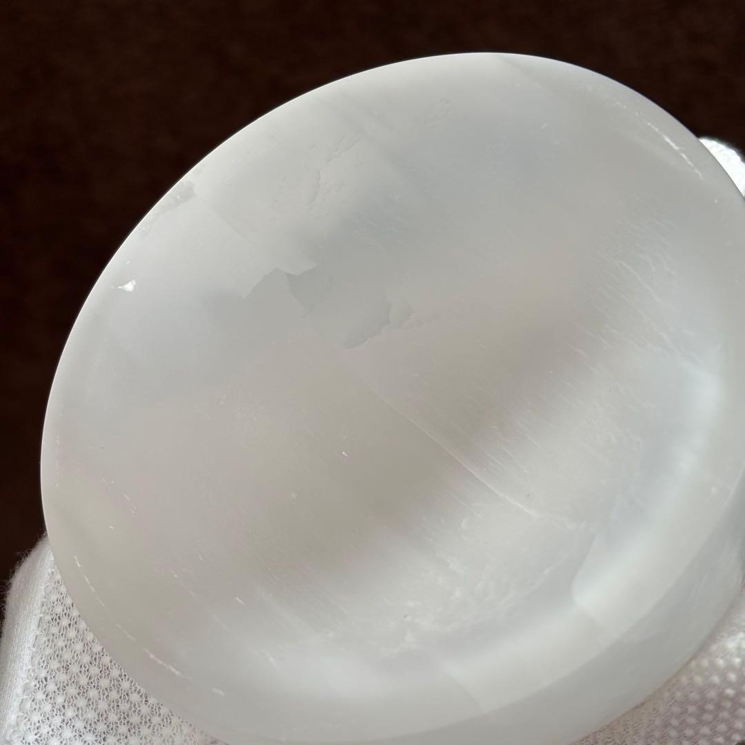 高品質　セレナイト　器　天然石皿　ヒーリング　細石入れ　透石膏　456g