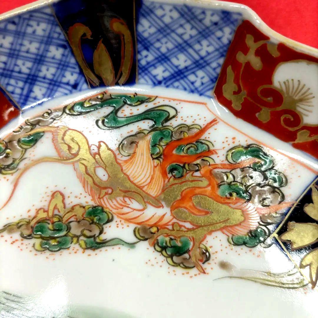 有田焼　伊万里焼　古伊万里　金彩　色絵　小皿　舟皿　刺し身皿　3客セット