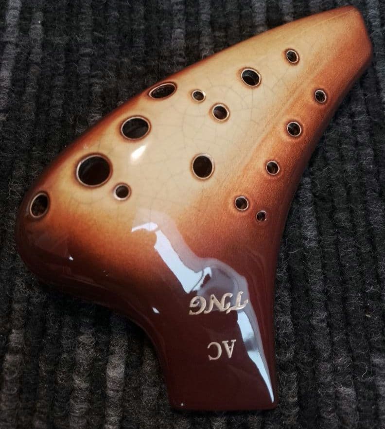 TNG ダブルオカリナ AC管 ブラウンオレンジ　ソフトケース付