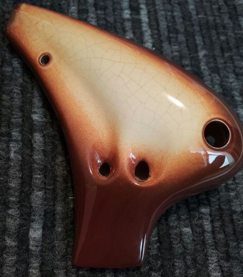 TNG ダブルオカリナ AC管 ブラウンオレンジ　ソフトケース付