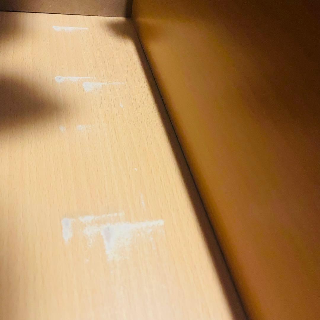 木製ナチュラル 3段チェスト キャスター付き 難あり