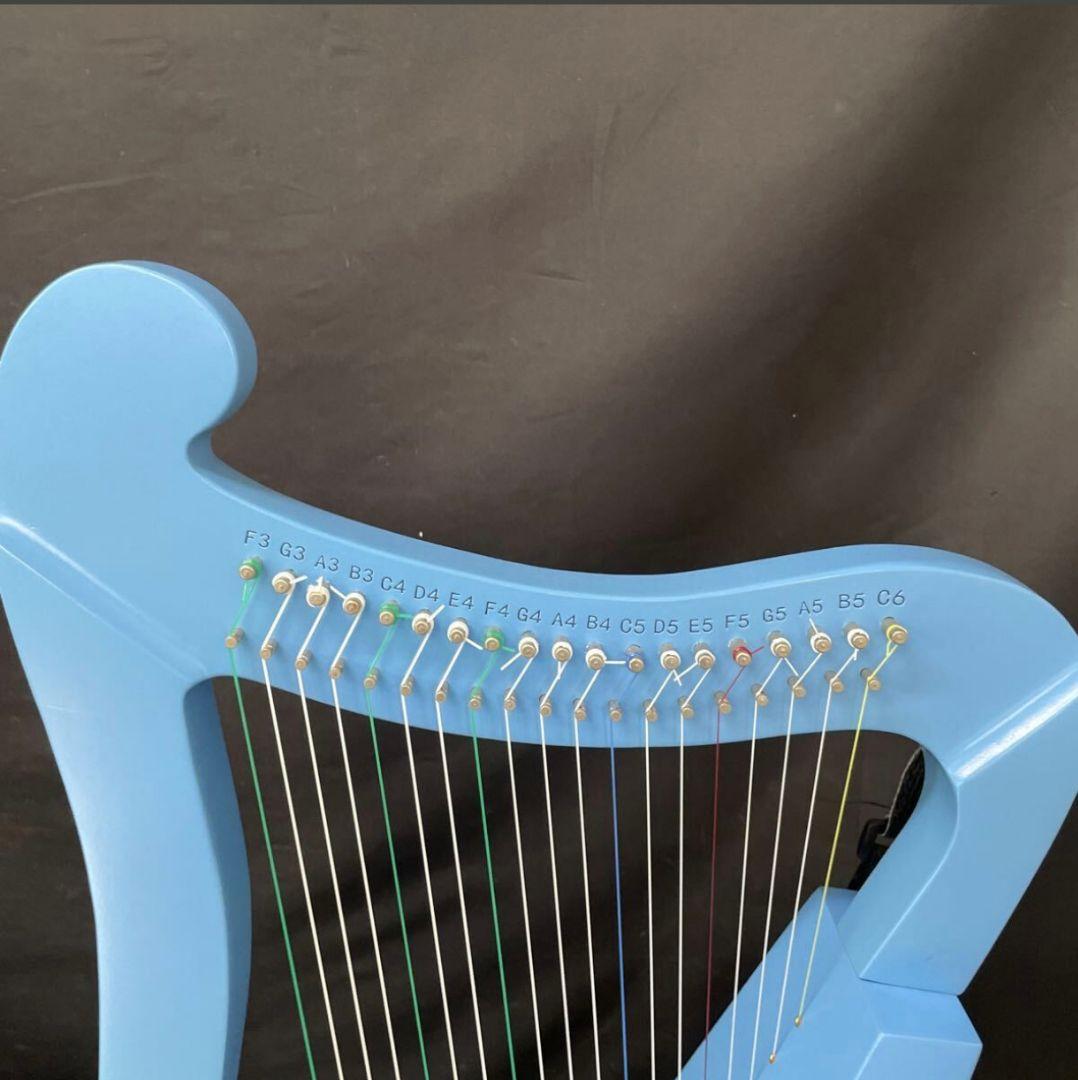 LYRE ライヤーハープ 19弦 ブルー ソフトケース付き