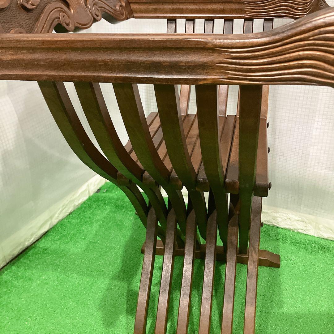 美品 イタリア製 サヴォナローラ チェア ライオンチェア 折り畳み椅子