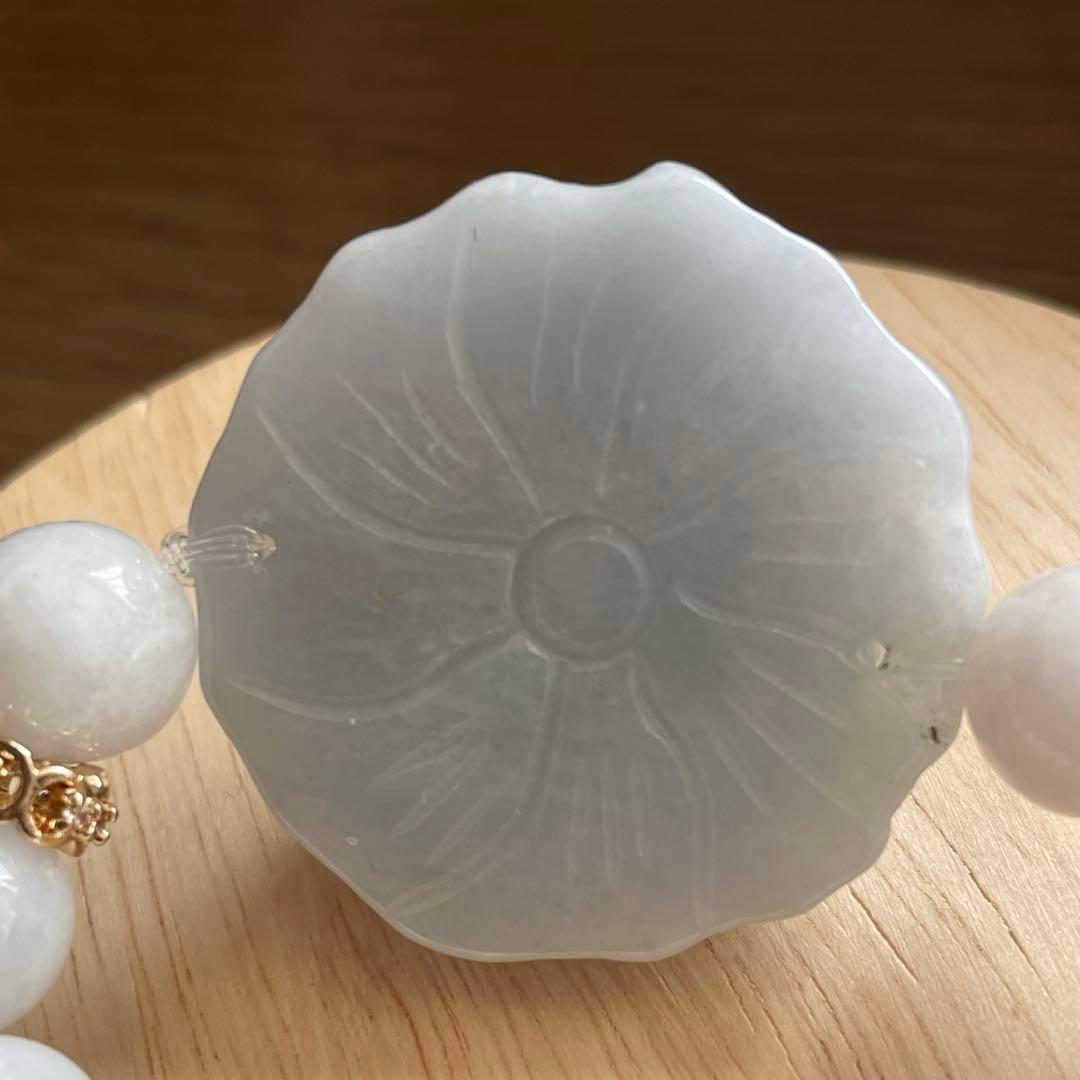 天然石 翡翠花彫　翡翠 ブレスレット
