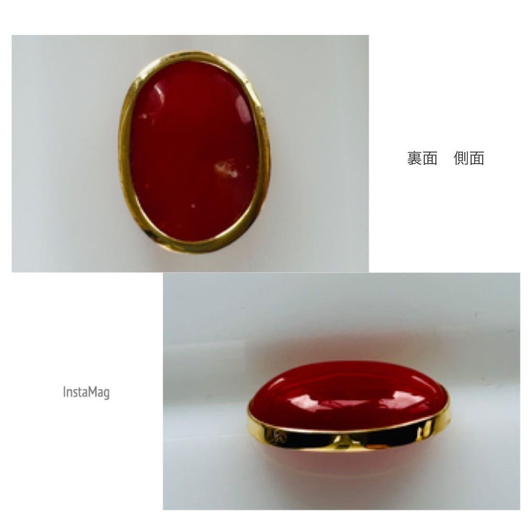 (M0306-4)K18YG 赤珊瑚ペンダント用パーツ 4.63 ct