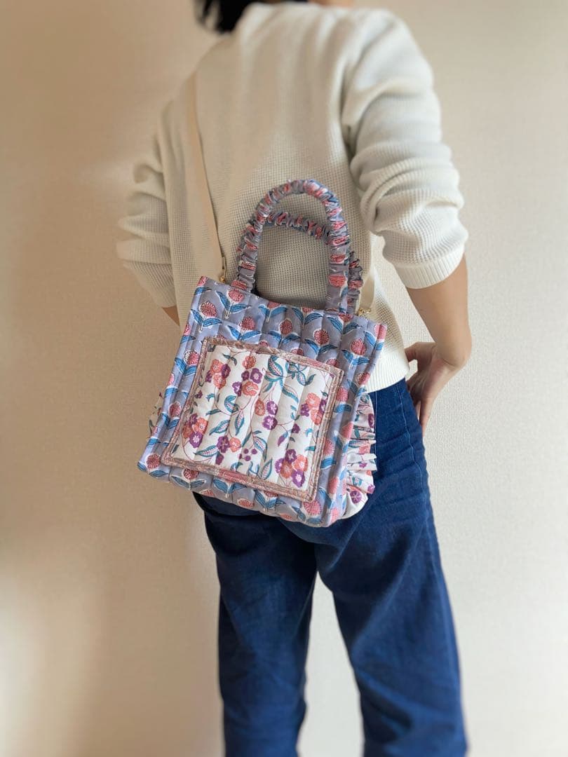 ふんわりインド綿2wayトートバッグ 斜めかけ 軽量 レディース カジュアル