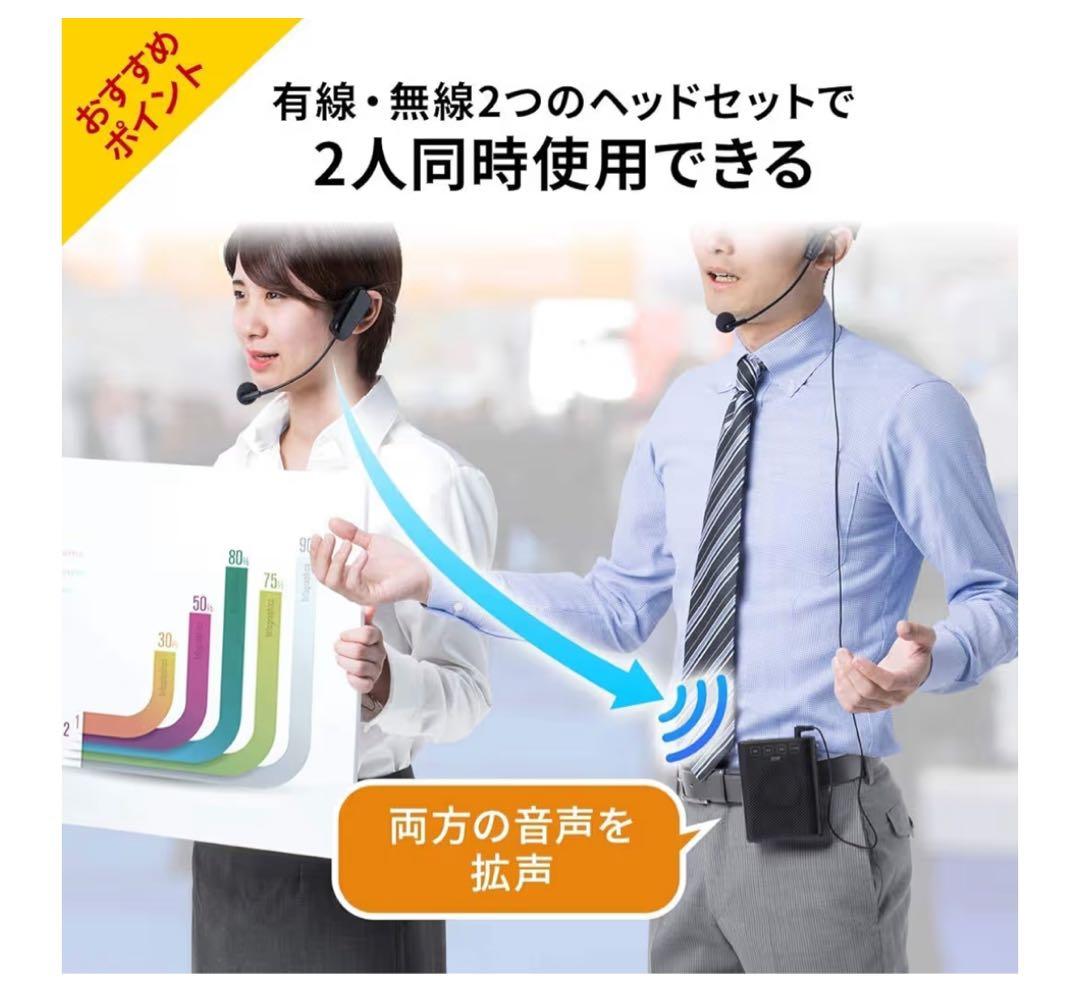 サンワ ワイヤレスポータブル拡声器 400-SP079