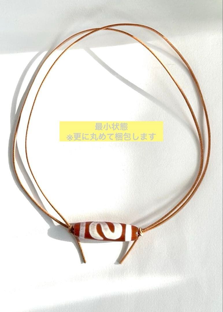 ★★★ 霊石 ★★★ 　紅　金銭鈎天珠　ネックレス