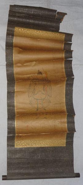 稀少 アンティーク 八幡宮 八幡神社 八幡神 八幡大神 神馬 紙本 肉筆 掛軸