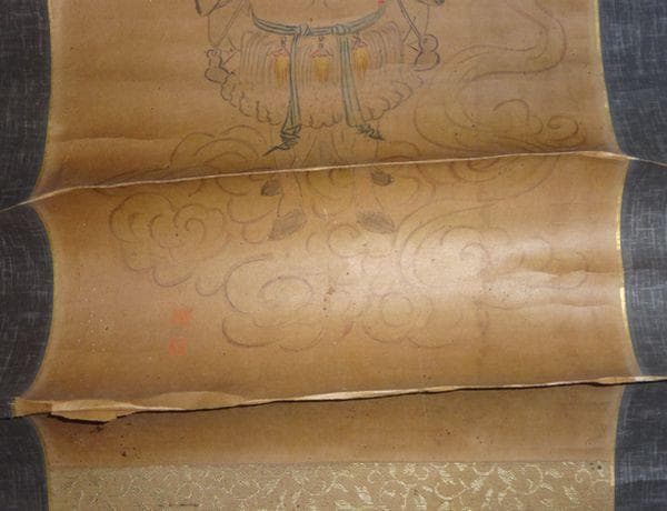 稀少 アンティーク 八幡宮 八幡神社 八幡神 八幡大神 神馬 紙本 肉筆 掛軸