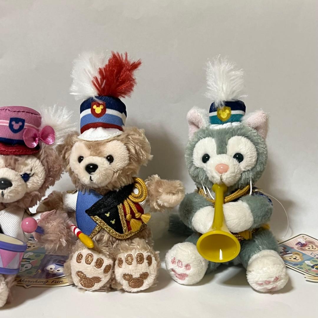 TDS ダッフィー　ハッピーマーチングファン　ぬいぐるみストラップセット