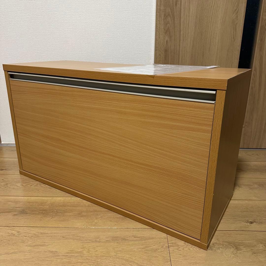 未使用 薄型フラップシューズラック NA/1W75 ナチュラル ベルーナ