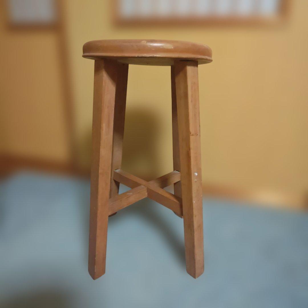 アンティーク　木製シンプルスツール