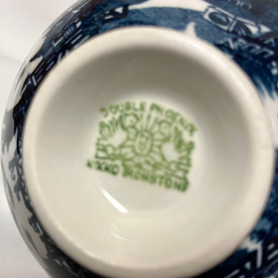 ニッコー　ダブルフェニックス　蓋つき茶碗5客　ウィローパターン　山水　レトロレア