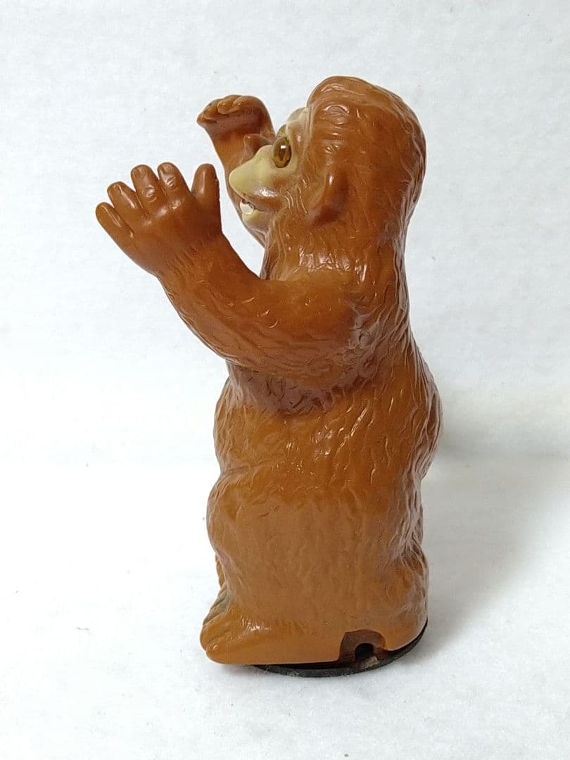 当時物 無版権 パチ ゴロー？ サル ゼンマイ式 ブリキ ソフビ