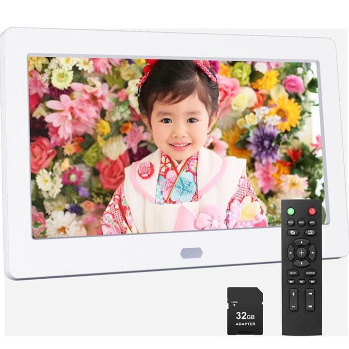 デジタルフォトフレーム 7インチ リモコン操作 32GBSDカード付属