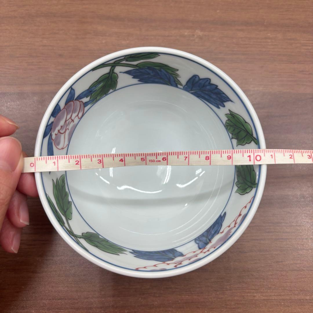 源右衛門 窯 染錦紫牡丹絵 飯碗 茶碗