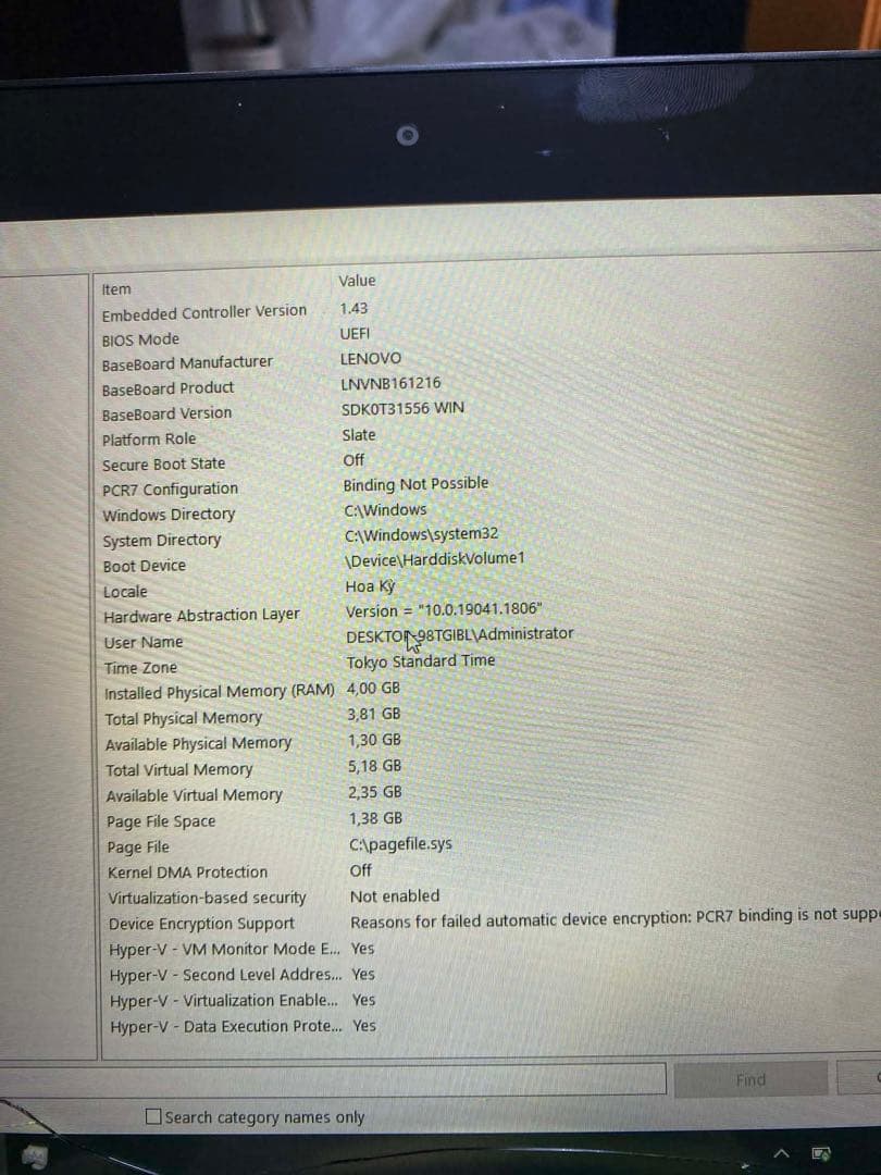 Lenovo WindowsノートPC タッチスクリーン