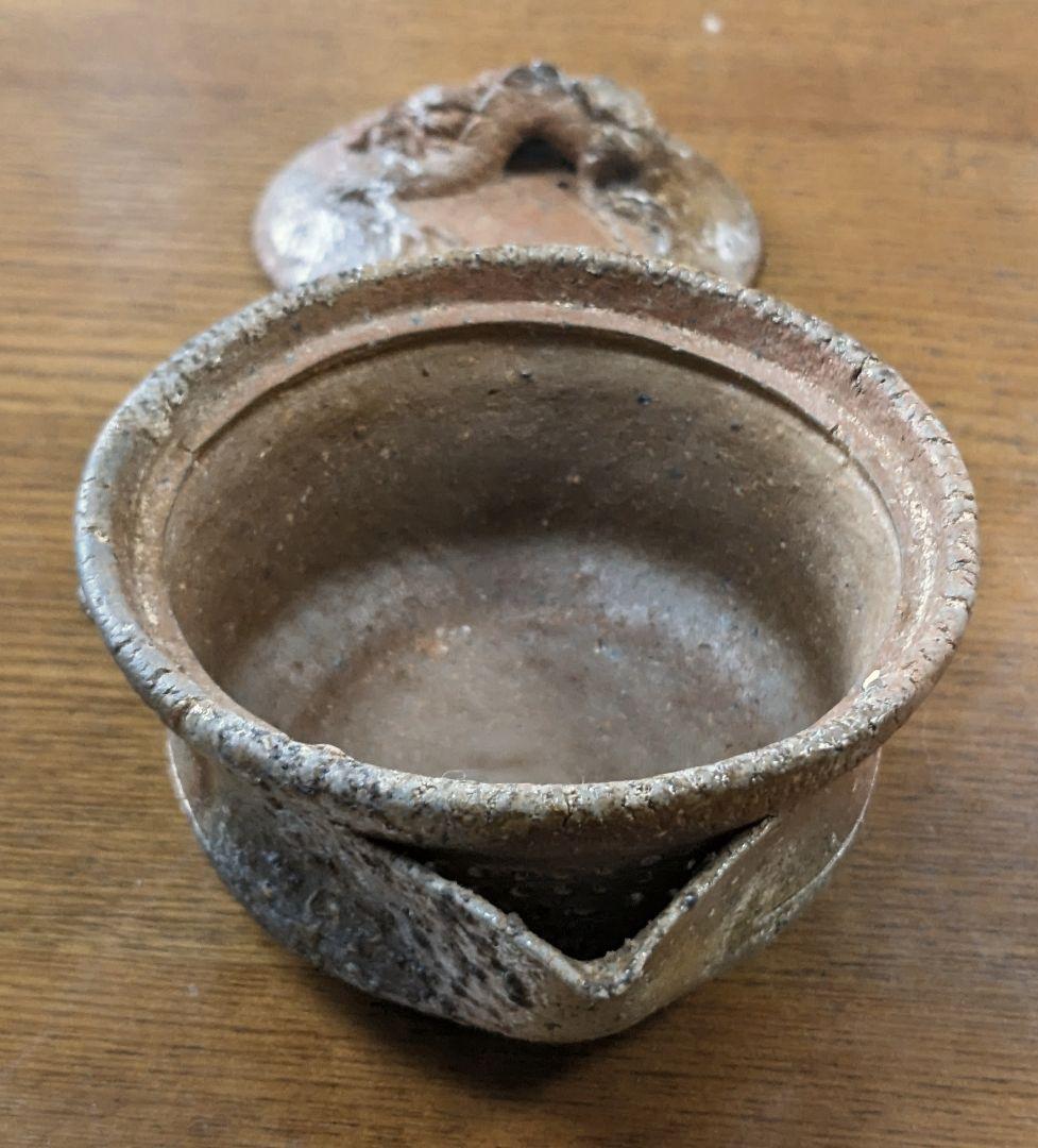 初代大饗仁堂【備前焼】手造宝瓶　龍　手造茶器 在銘 共箱 古美術品