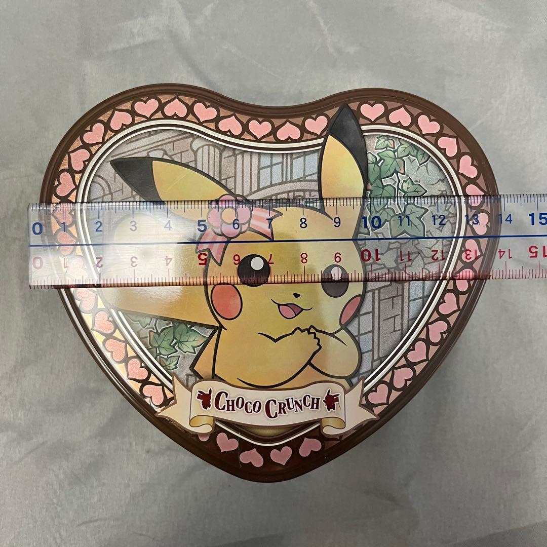 ポケモン　ピカチュウ　ハート型　缶ケース　可愛い　お菓子の缶　空き缶　缶のみ