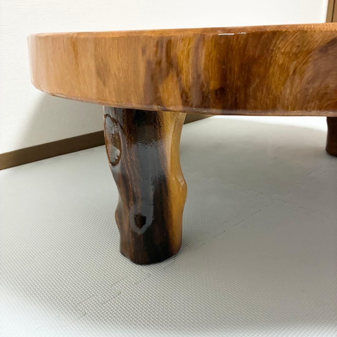 天然木 モンキーポッド 一枚板 ローテーブル 座卓 無垢 輪切り