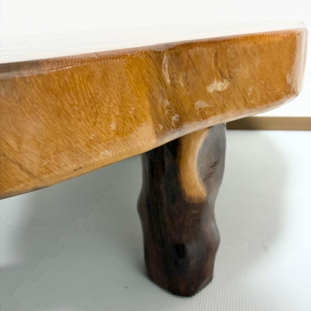 天然木 モンキーポッド 一枚板 ローテーブル 座卓 無垢 輪切り