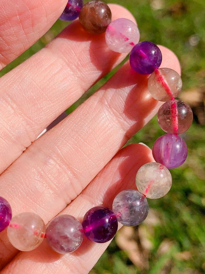 セイクリッドセブン（スーパーセブン）K00418 8.5ミリ 天然石ブレスレット