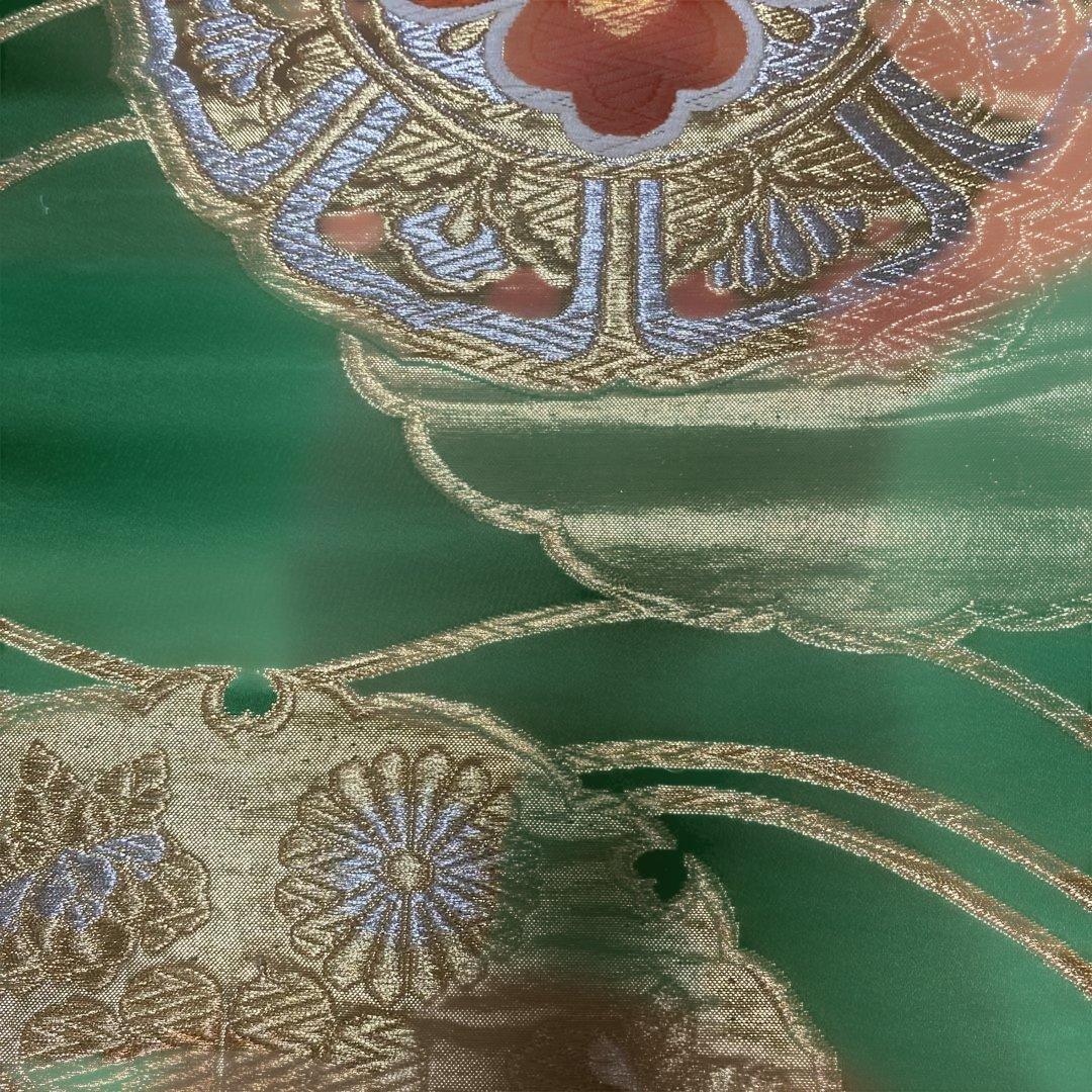 table runner 金彩古鏡文　帯リメイク　正絹