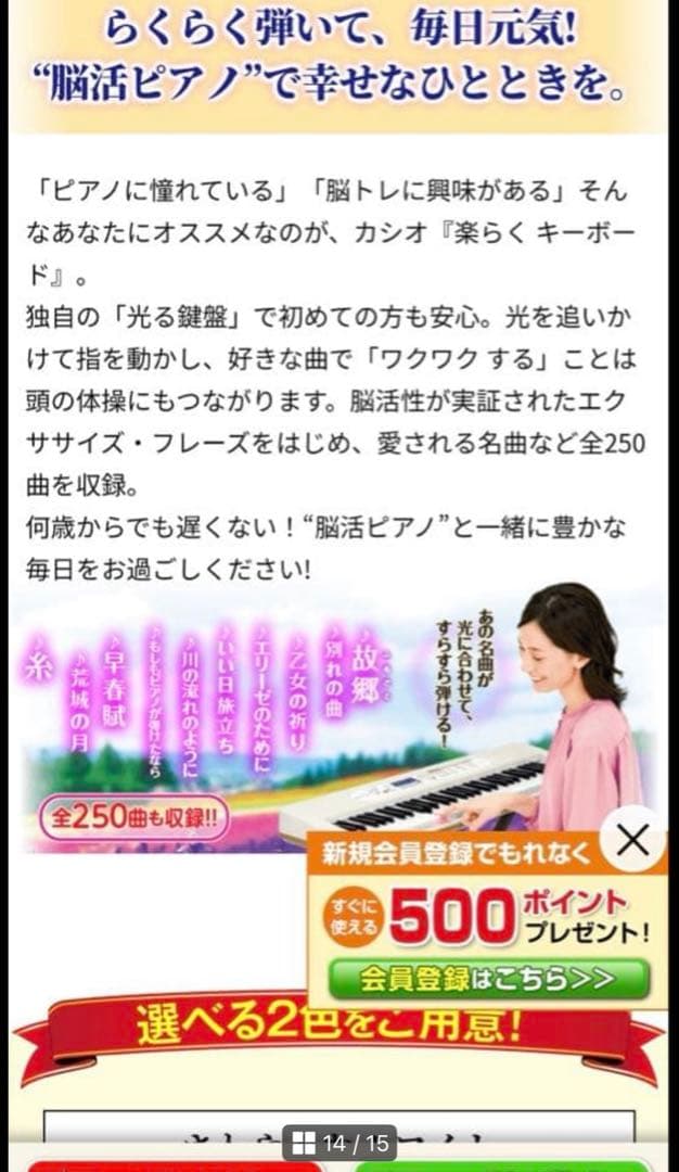 【未使用】カシオ CASIO 光ナビゲーション キーボード LK-536 25年