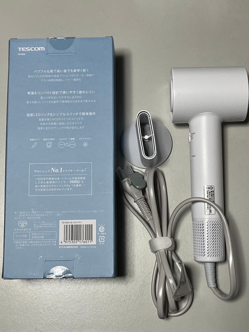 TESCOM TD760Aホワイト ヘアドライヤー