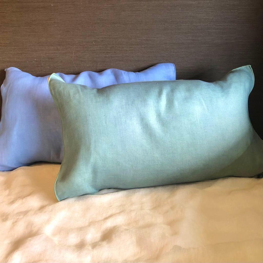 2枚セット　ヘンプ枕カバー　普通地　ヘンプ100% 快眠　99%抗菌 防臭　麻