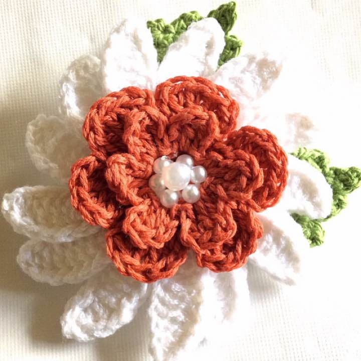 ハンドメイド☆独特デザイン大きくボリュームミーインパクトある立体ヘアゴム約6cm