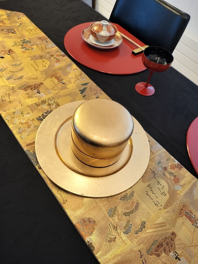 A767高級‼️源氏物語‼️ひな祭り‼️袋帯テーブルランナー1m79cm