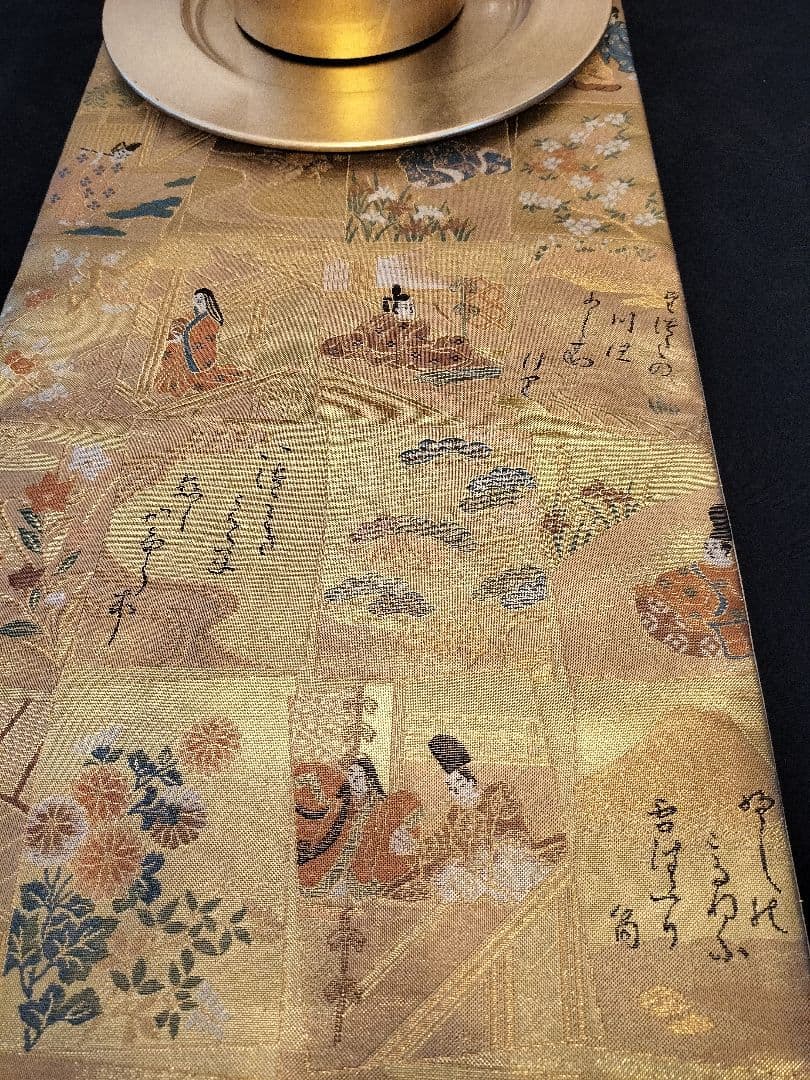 A767高級‼️源氏物語‼️ひな祭り‼️袋帯テーブルランナー1m79cm