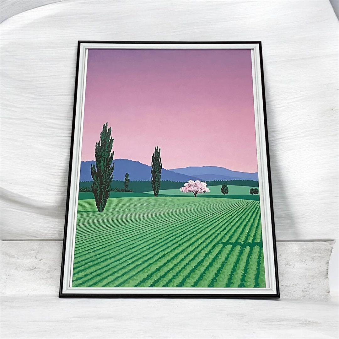 【額縁付き】 永井博（Hiroshi Nagai） A2ポスター 緑紫