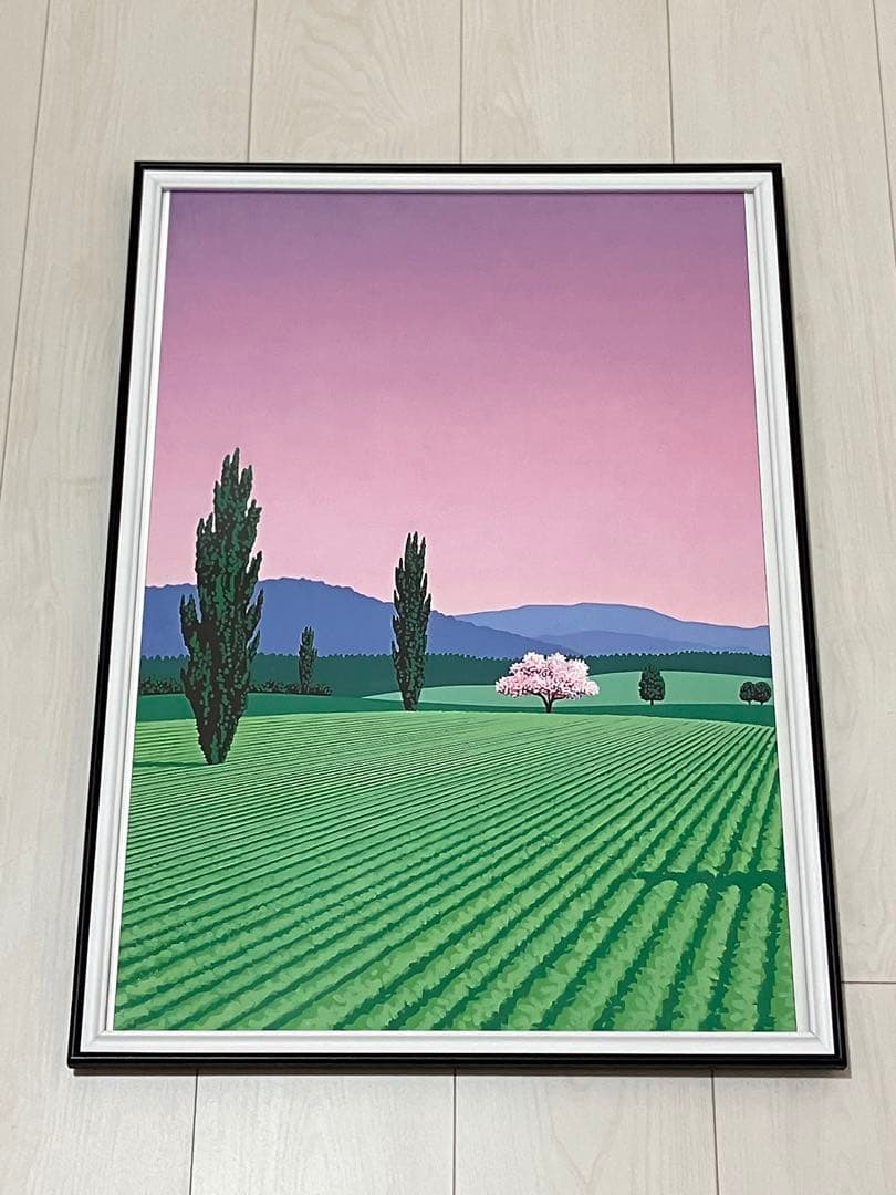 【額縁付き】 永井博（Hiroshi Nagai） A2ポスター 緑紫