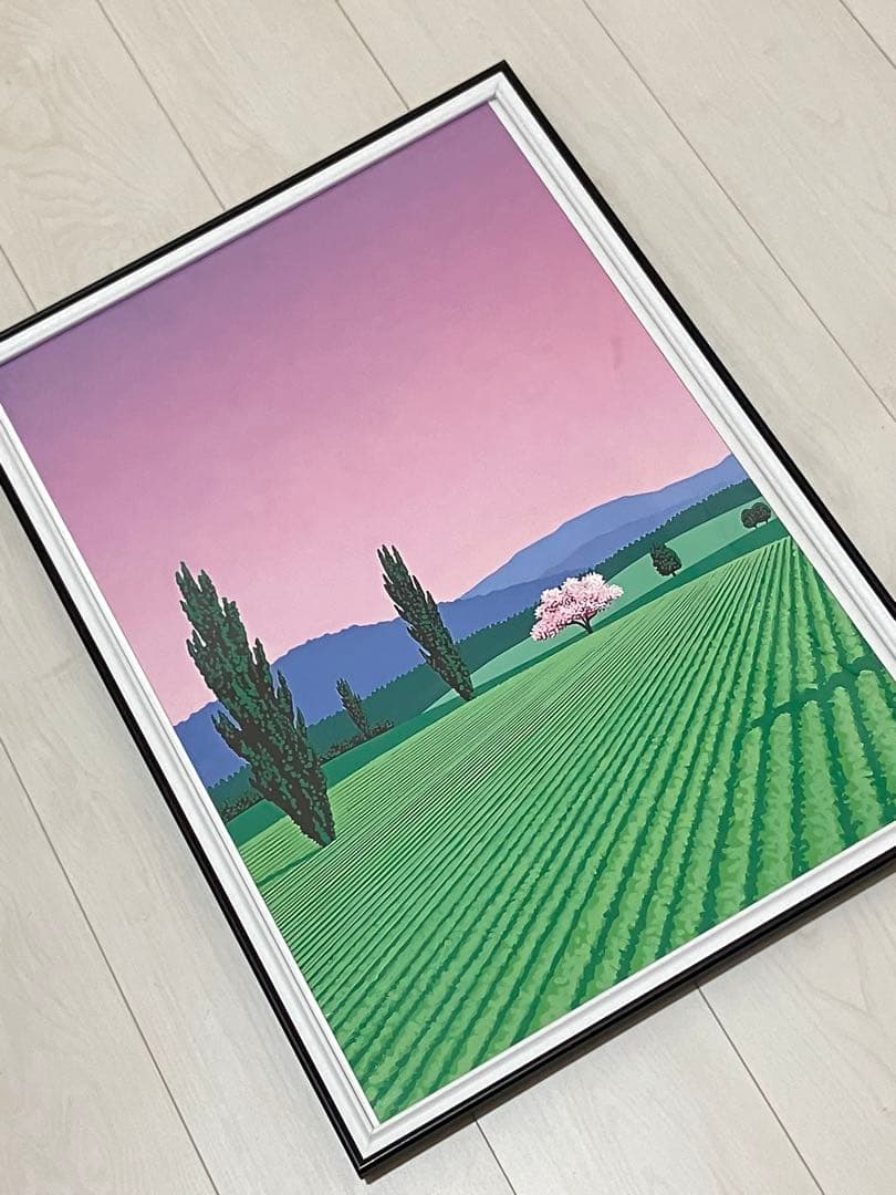 【額縁付き】 永井博（Hiroshi Nagai） A2ポスター 緑紫