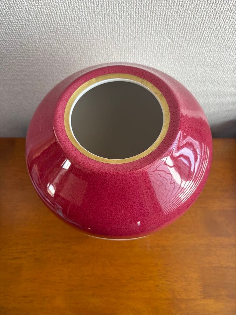 昭和レトロ NIKKO ダブルフェニックス 花瓶 金彩 赤釉 骨瓷