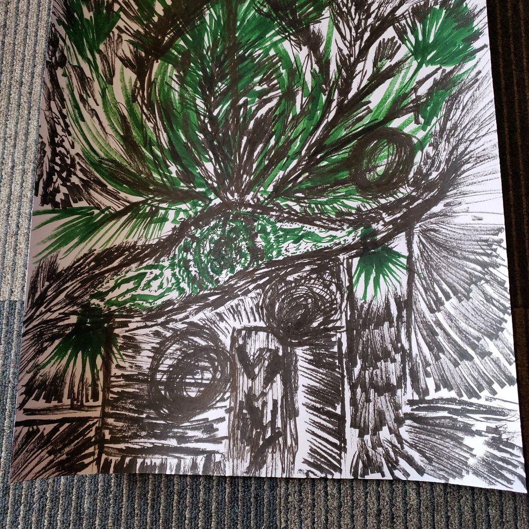 タイトル「先輩は臭う」抽象画 　手書き