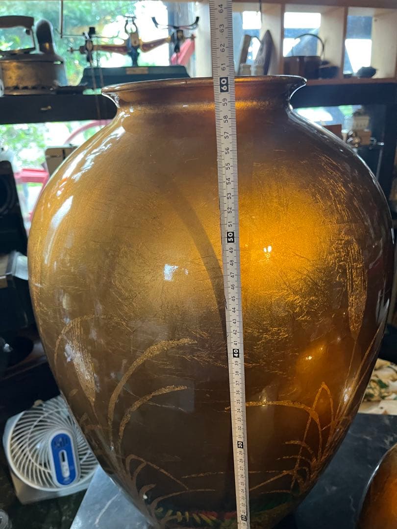 金箔花瓶、金箔銅製花瓶、花瓶 花器
