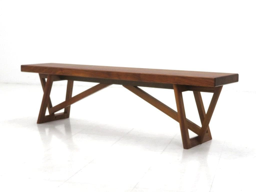 展示品　カリモク　ウォールナット　無垢材　ベンチ　チェア　イス　北欧