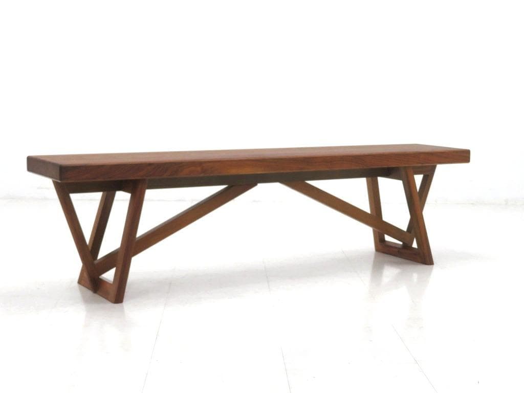 展示品　カリモク　ウォールナット　無垢材　ベンチ　チェア　イス　北欧