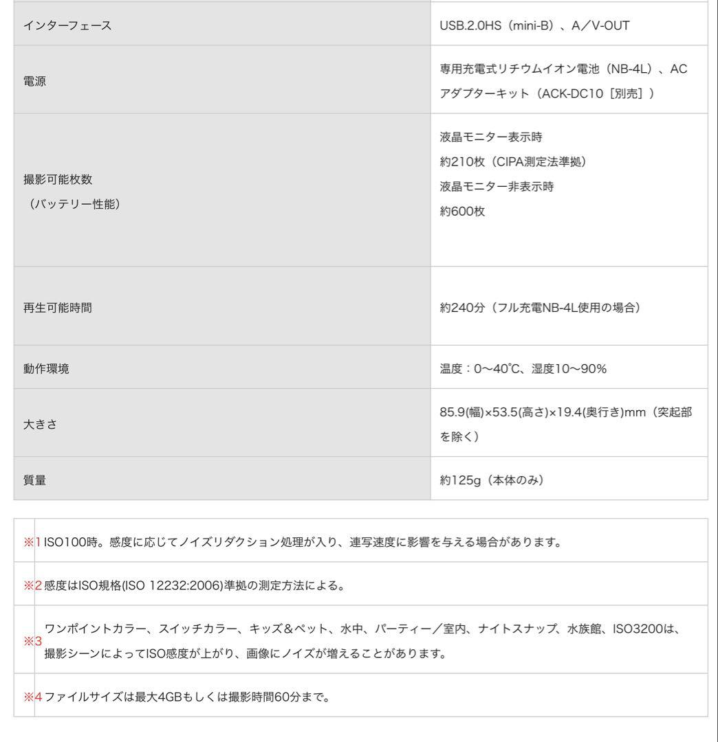 Canon IXY DIGITAL 10コンパクトデジタルカメラ