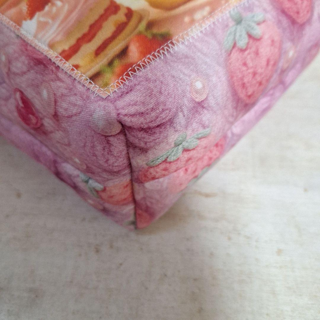 激レアねこパネル生地　ハンドメイド　ミニバック　フラットポーチ