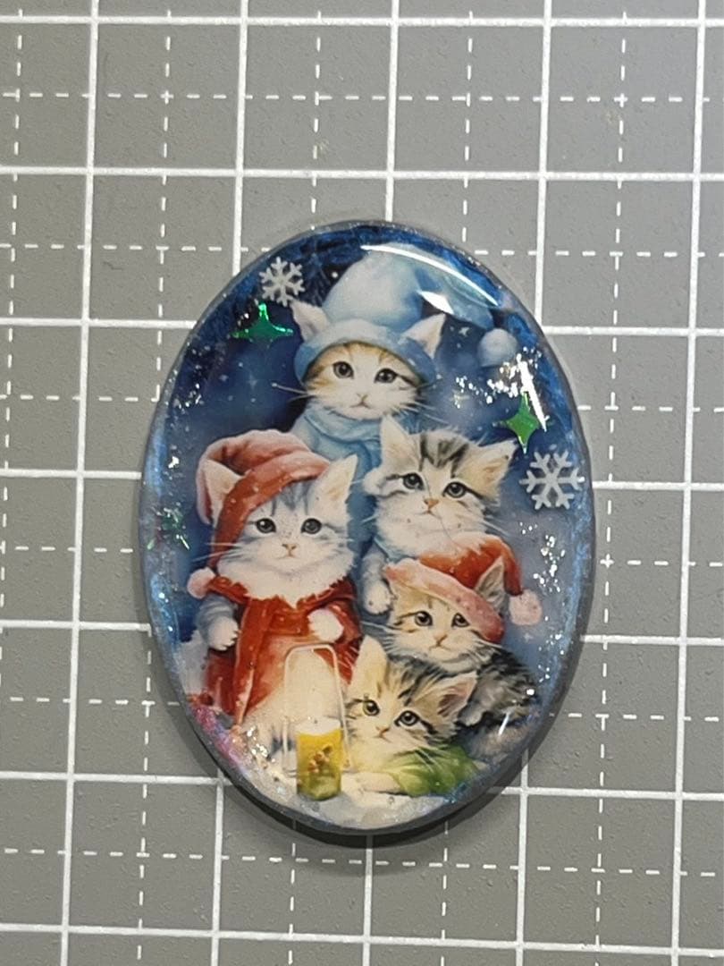 感謝価格(ㅅ´꒳` )雪の日のお出かけにゃんファミリー レジンヘアゴム