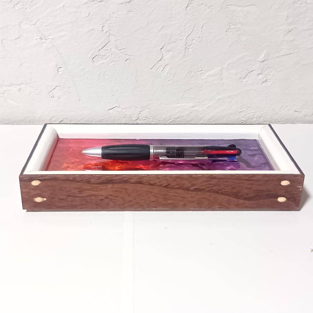 【1202】オーシャンアート　波紋　ウッドレジン　トレー（中）インテリア　雑貨