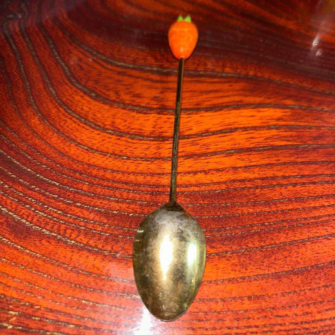 【ビンテージ】EBM木柄玉付&クローバー柄金色スプーン他7本セット