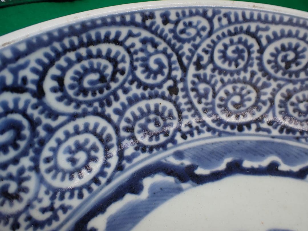 骨董品 古伊万里 タコ唐草 大皿 享保